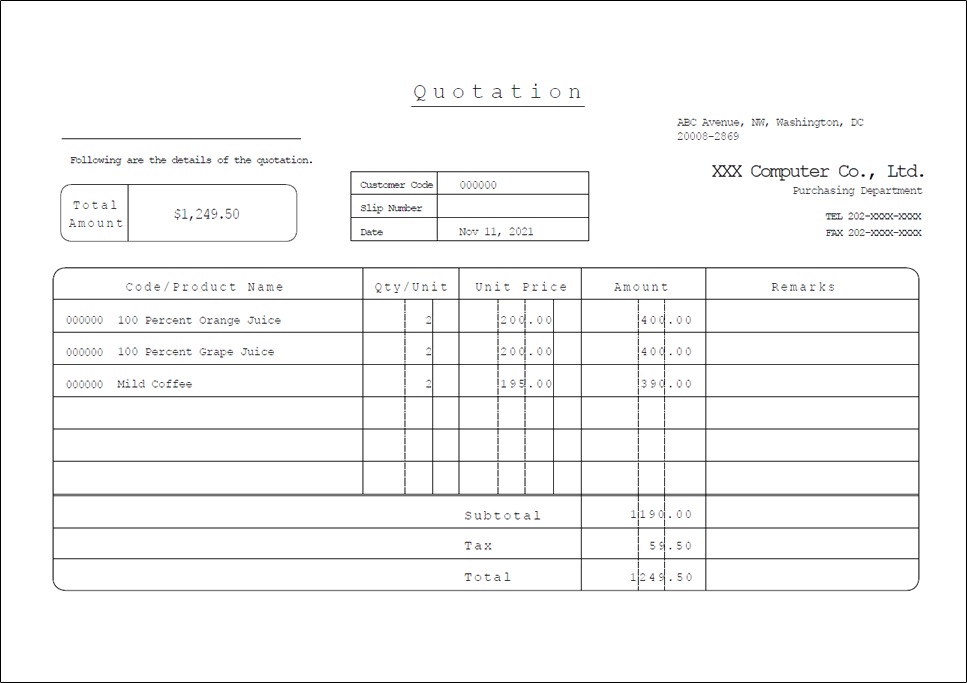 Test data