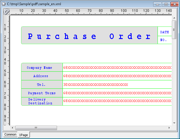 Display without the grid (upper) and display with the grid (lower)