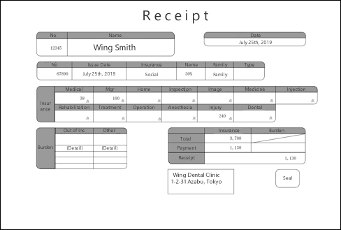 A medical receipt
