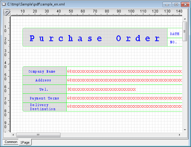 Display without the grid (upper) and display with the grid (lower)